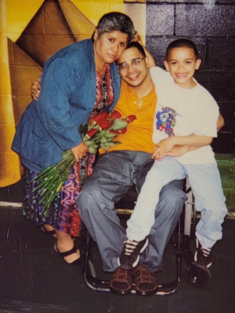 Jose Vega with his mother and nephew